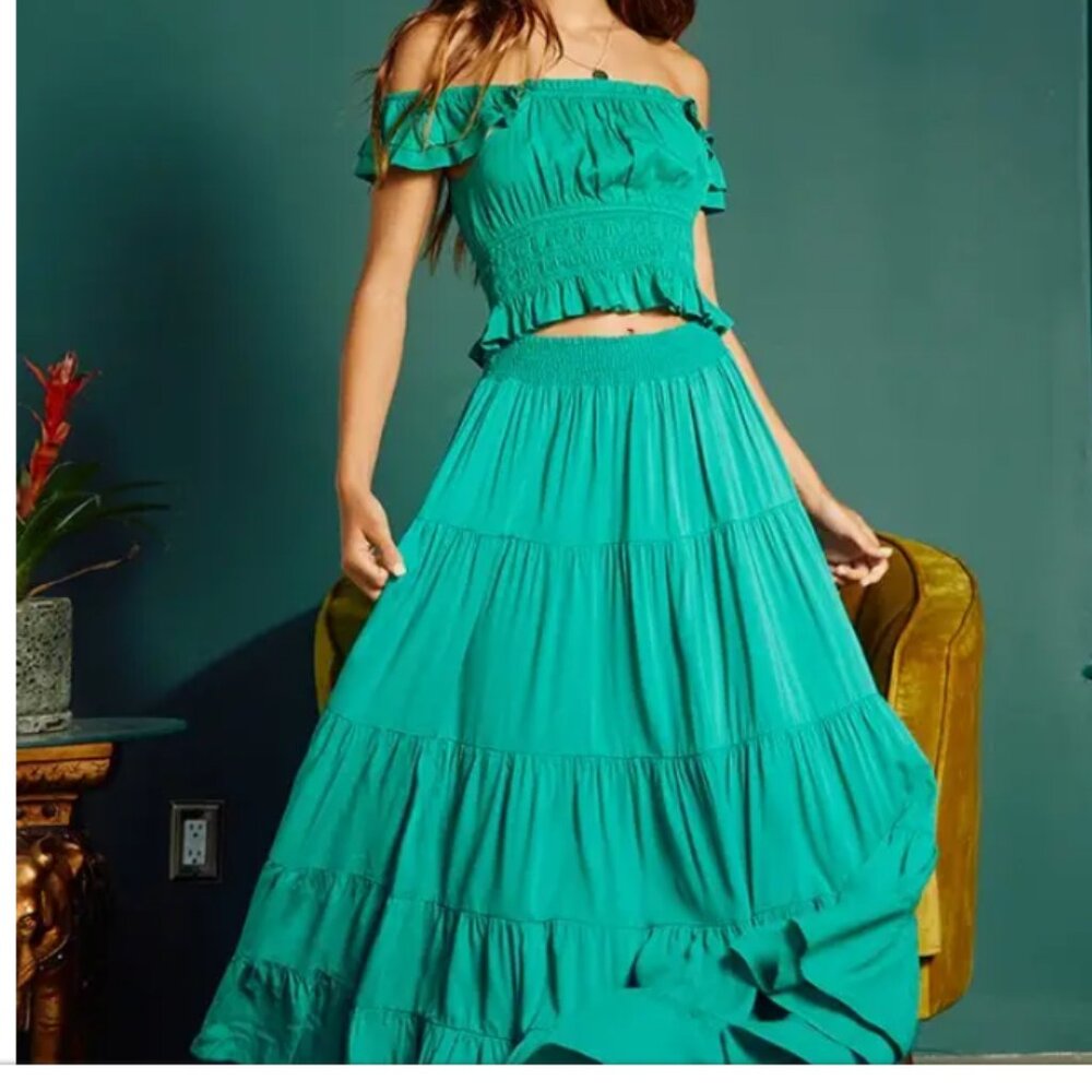 Crop Top and Maxi Skirt Set